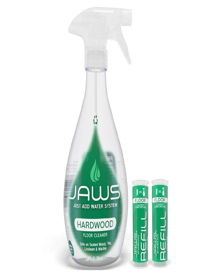 JAWS Hardwood Floor Cleaner Bottle with 2 Refill Pods. Refillable Cleaning Supplies. - Image 1